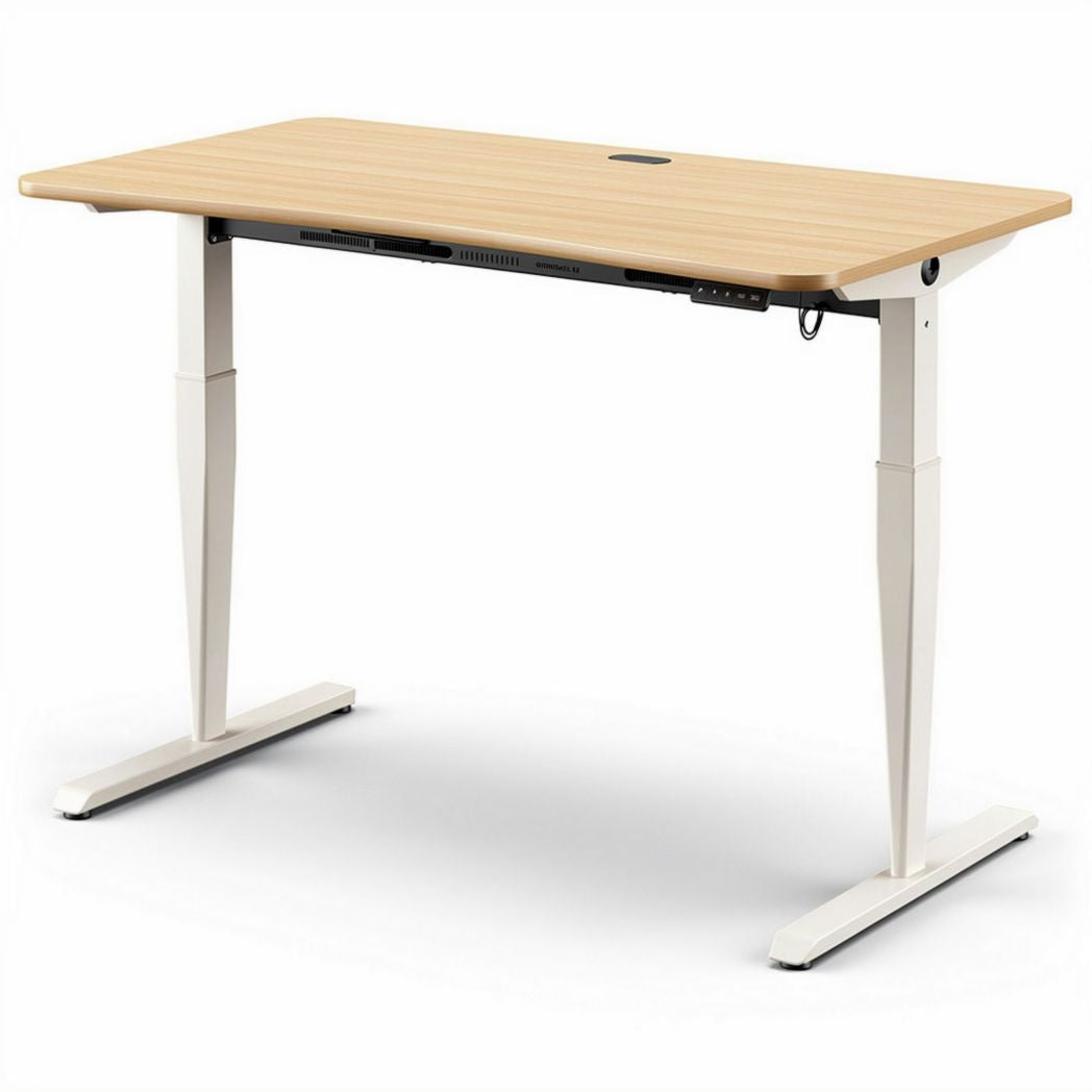 Height adjustable standing desk with wooden tabletop and sturdy metal frame 120 x 60 x 75cm