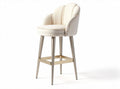 Upholstered bar stool with metal legs in cream color 45 x 45 x 100cm