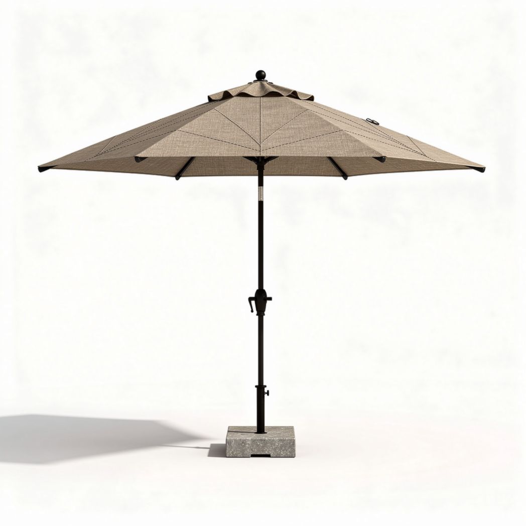 Patio umbrella with tilting feature for outdoor relaxation 250 x 250 x 250cm beige fabric