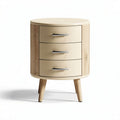 Wooden nightstand with three drawers in cream color 45 x 45 x 50cm