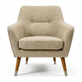 Fabric armchair with wooden legs in beige color 80 x 80 x 85cm